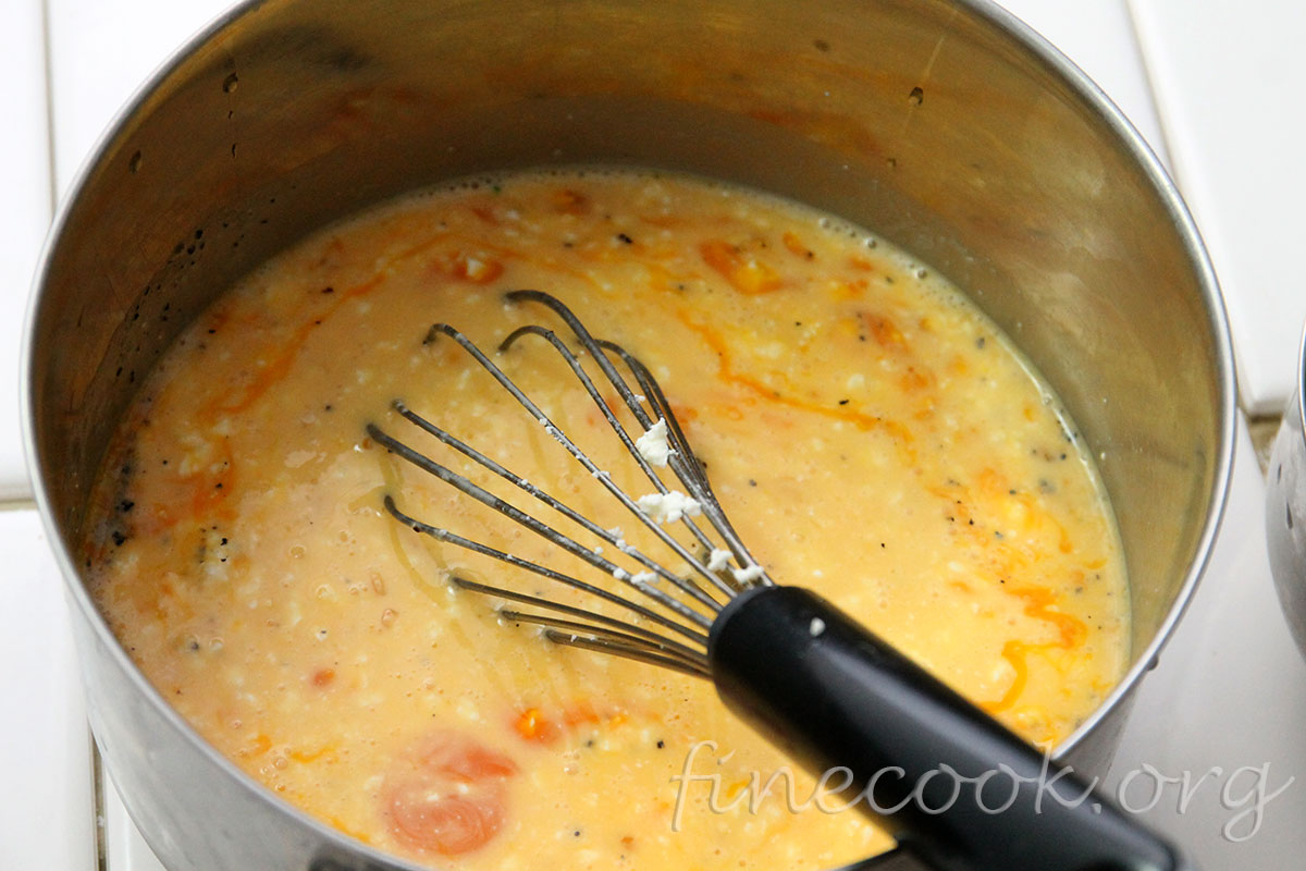 Омлет с брокколи и грибами